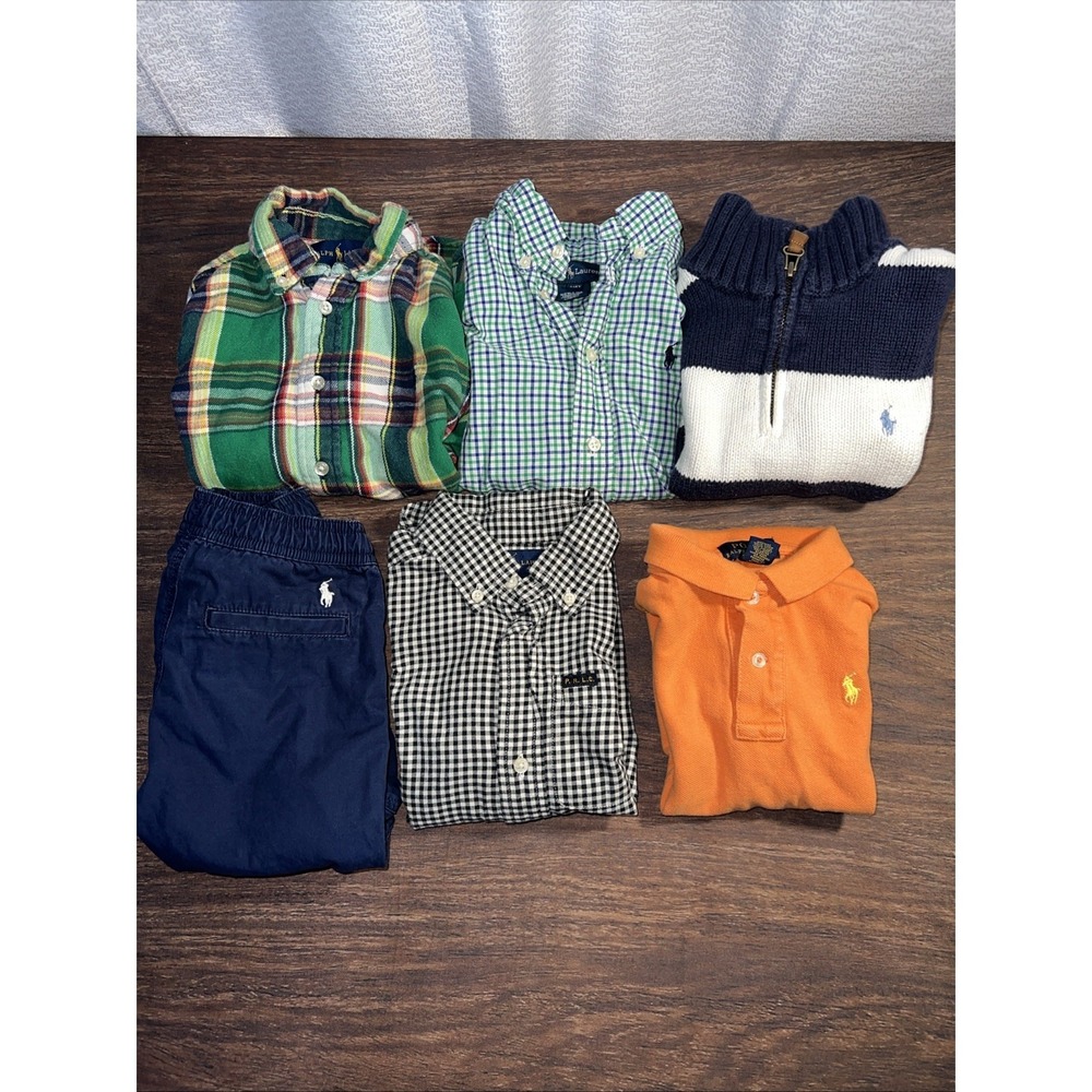 Polo Ralph Lauren Boys 3T 4T Bundle 5 Shirts 1 Jogger